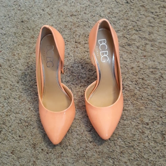 peach color high heels